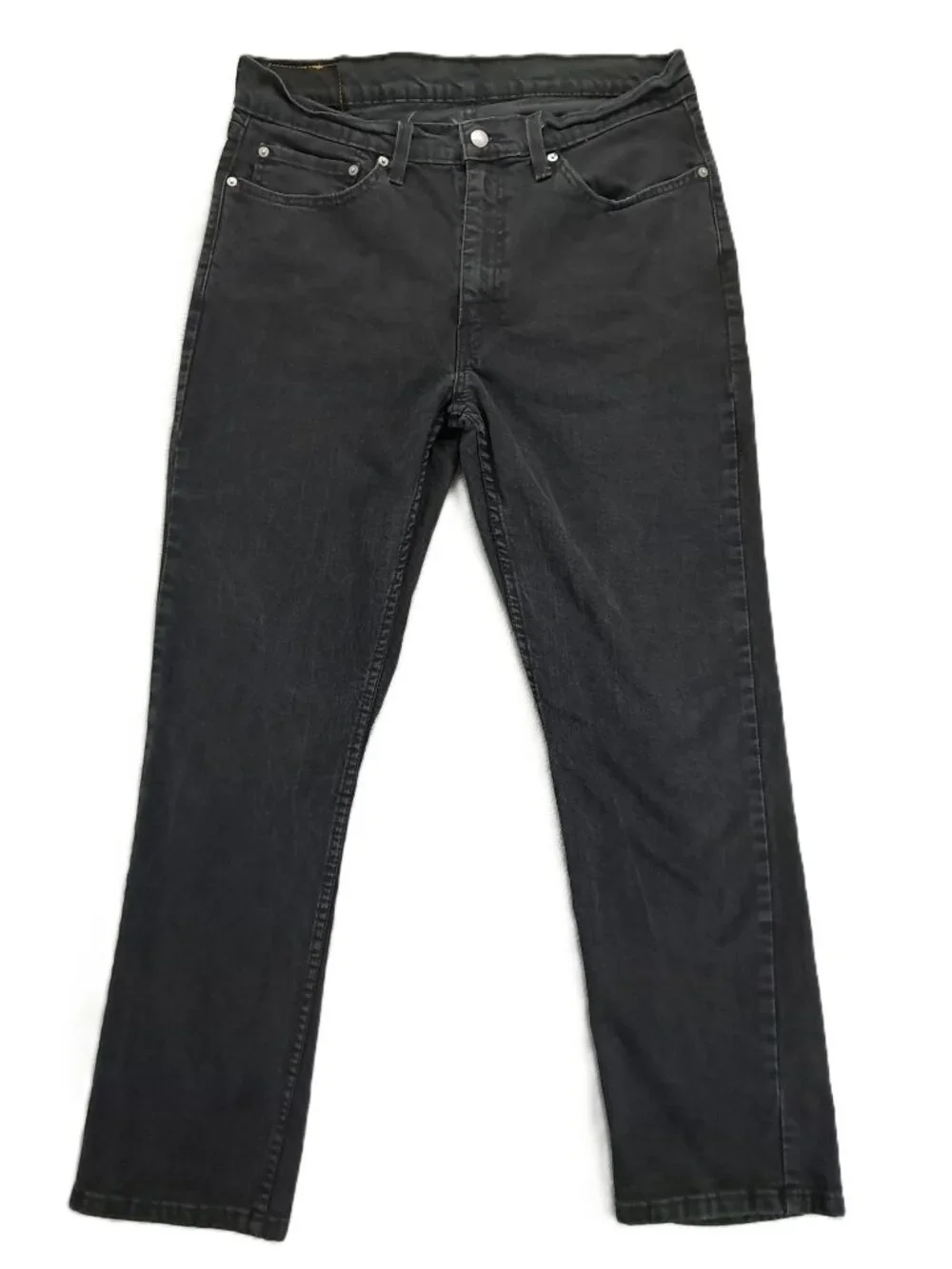 Levis 514 Jean Men 35x30, Tag 36x32 Black Denim Straight Fit Stretch